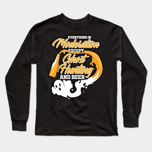 Ghost Hunting Beer Ghost Hunter Paranormal Long Sleeve T-Shirt